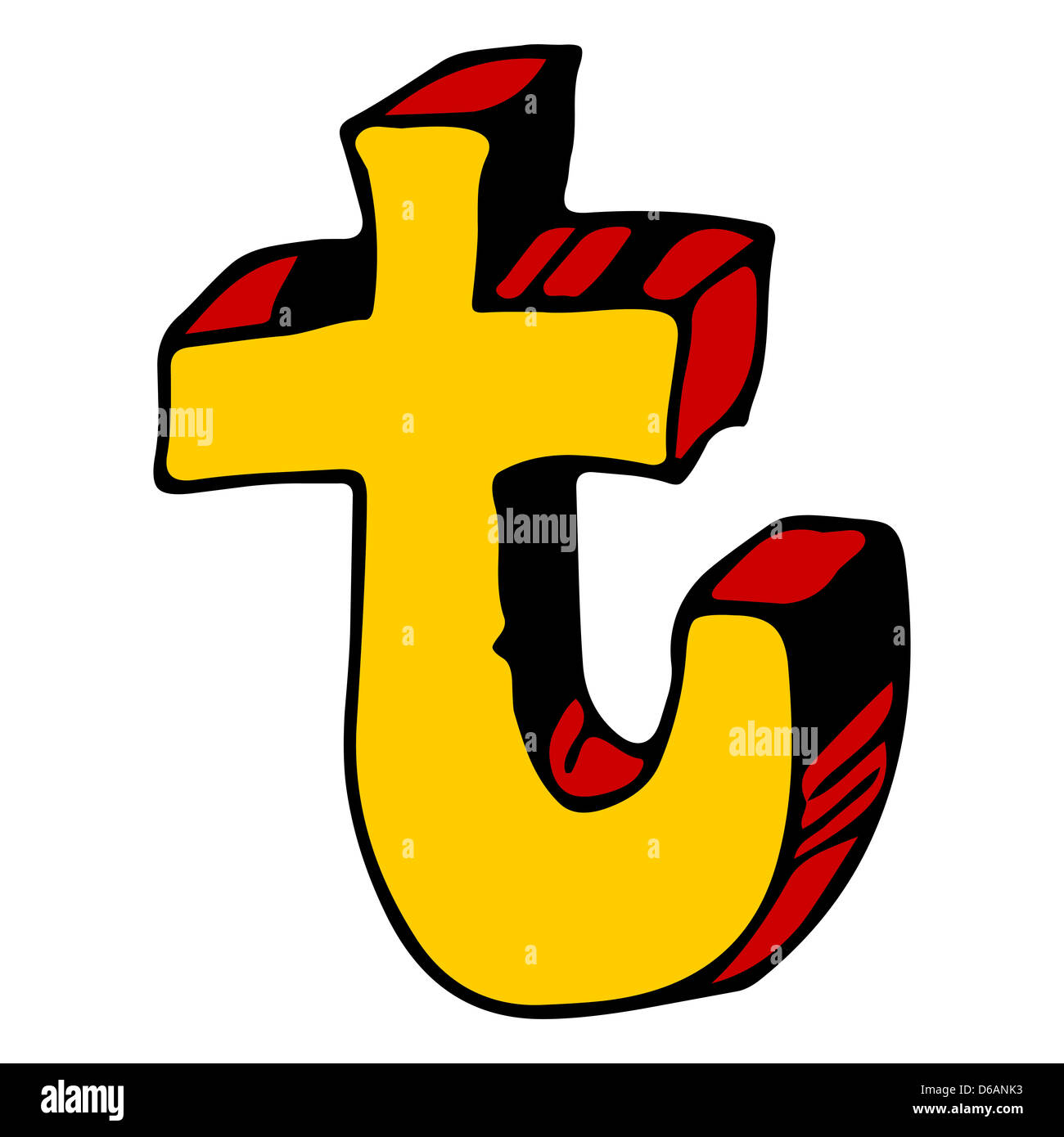 childlike doodle ABC, hand drawn letter T Stock Photo - Alamy