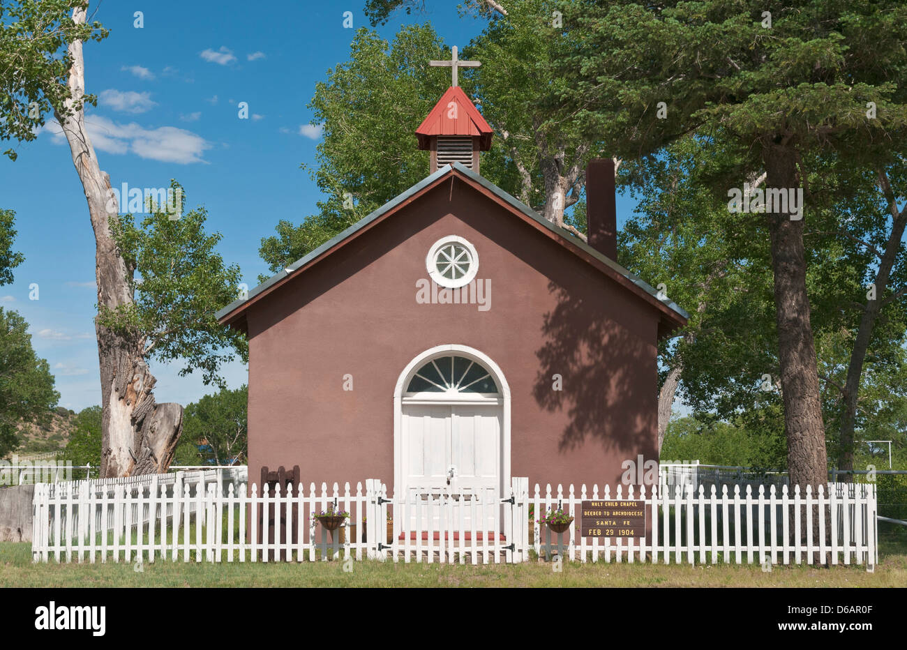 New Mexico, Rayado, Holy Child Chapel near Philmont Scout Ranch Stock Photo