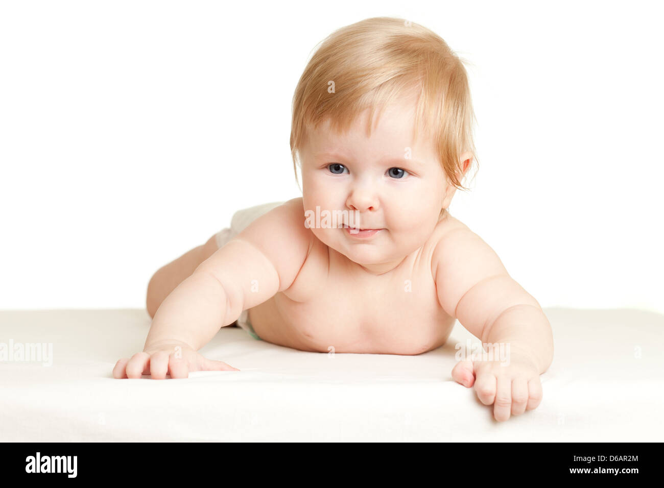 baby girl lying face-down position Stock Photo - Alamy