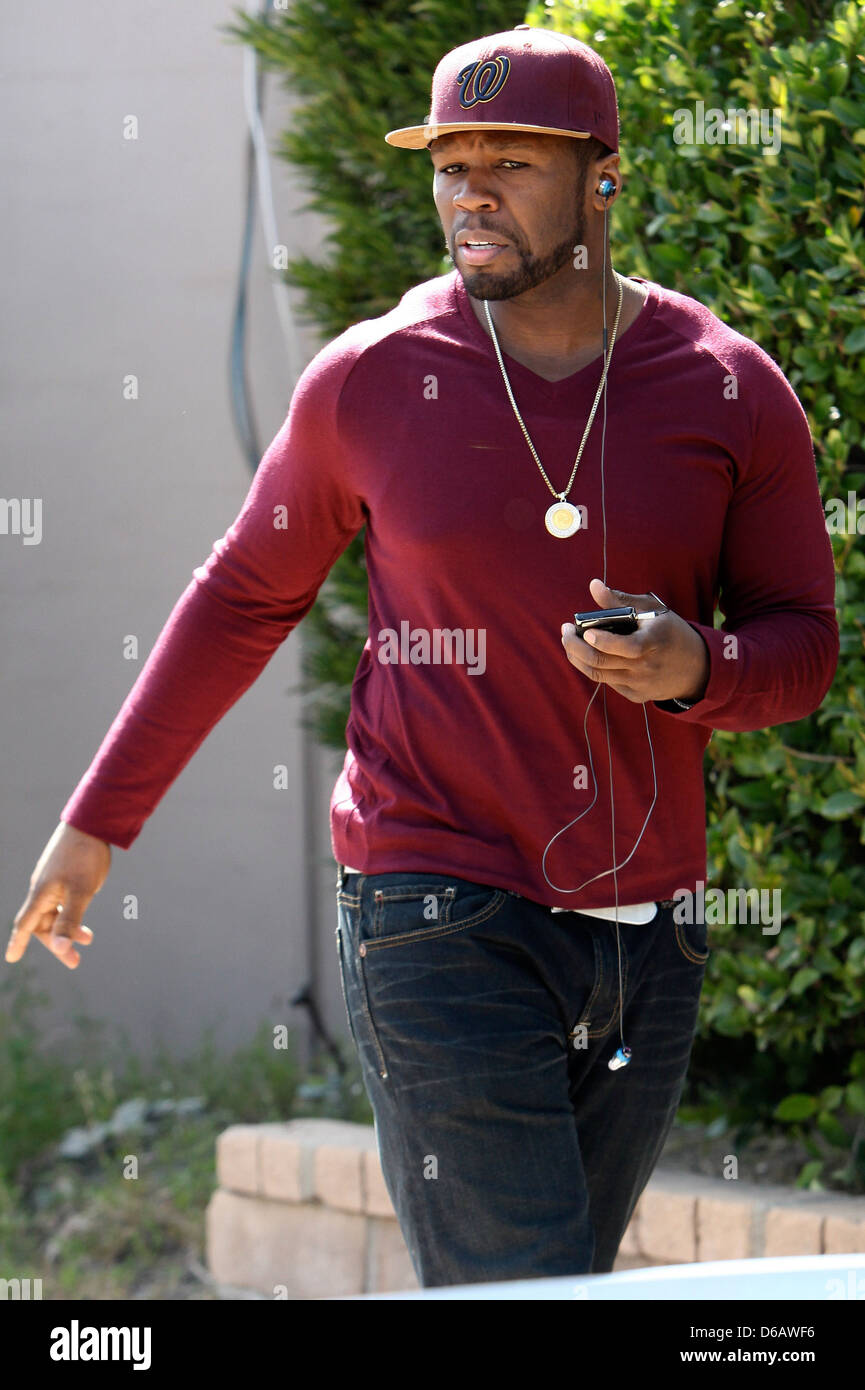 50 Cent aka Curtis James Jackson III arrives at an office building with