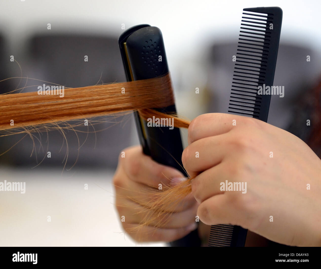Hair Dresser Arzu Styles Hair Of A Customer At The Dry Bar In Berlin 