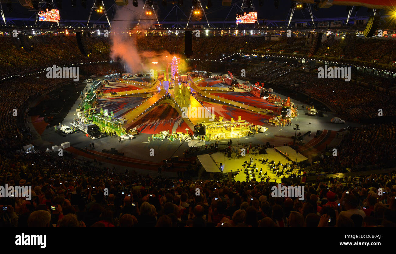A General view of the Olympic Stadium during the Closing Ceremony of the London 2012 Olympic Games, London, Great Britain, 12 August 2012. Photo: Peter Kneffel dpa Stock Photo