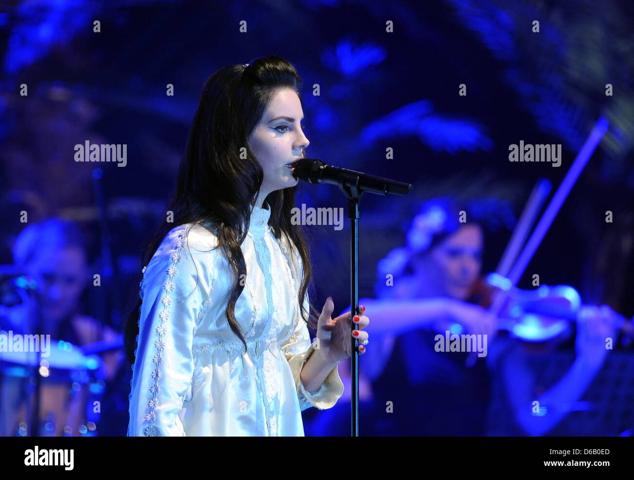 Berlin, Germany, 15 April 2013. US-American singer Lana Del Rey sings ...