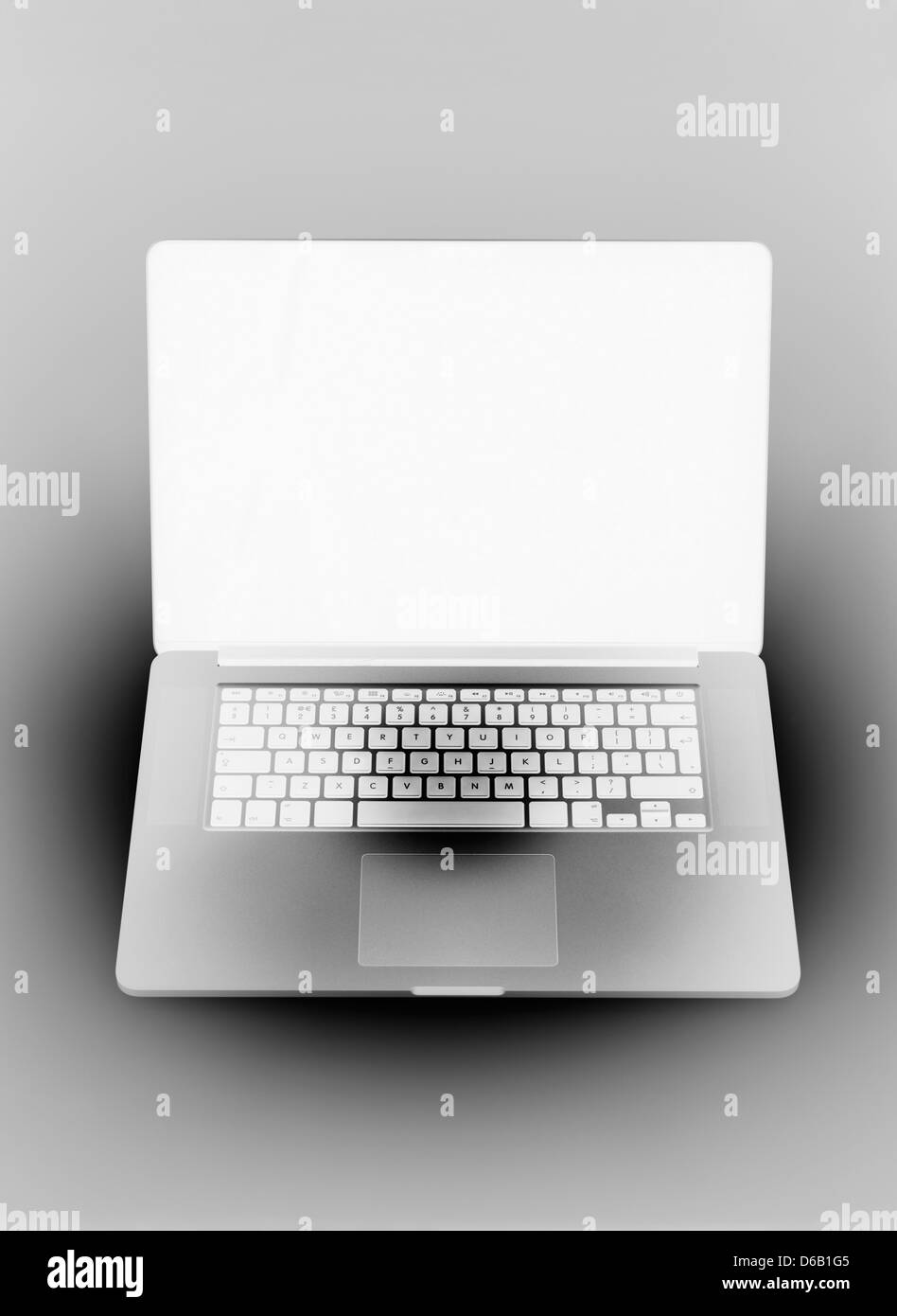 Inverted image of laptop computer Stock Photo