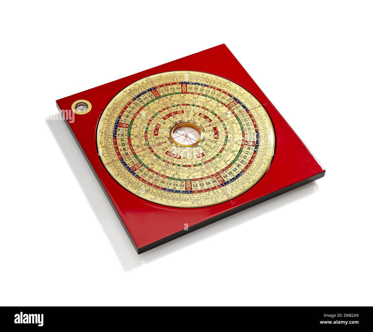 Chinese Feng Shui compass on white background Stock Photo