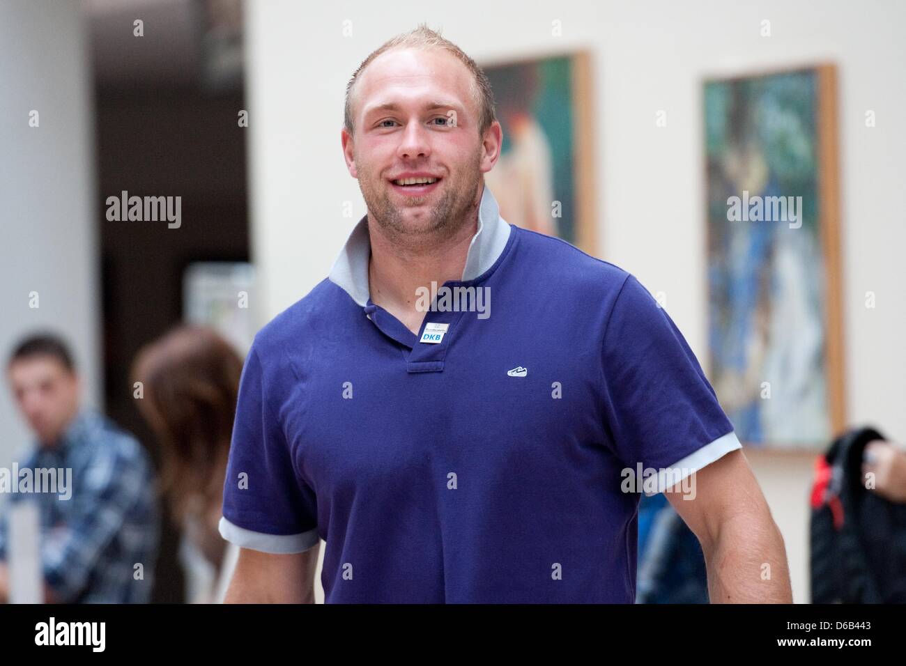 Olympic discus throwing champion Robert Harting arrives at the official