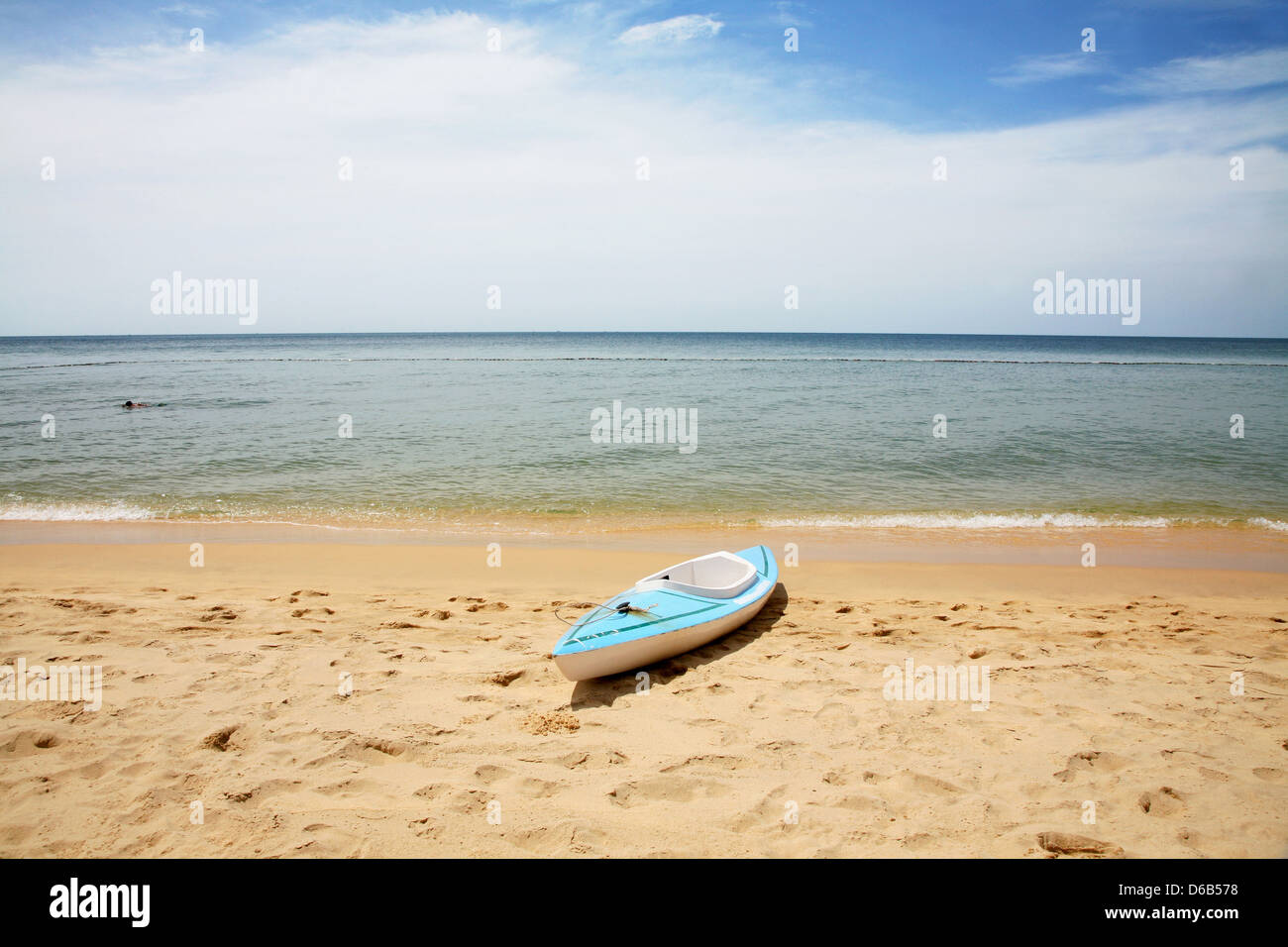 Canoe on the beach Stock Photo Alamy