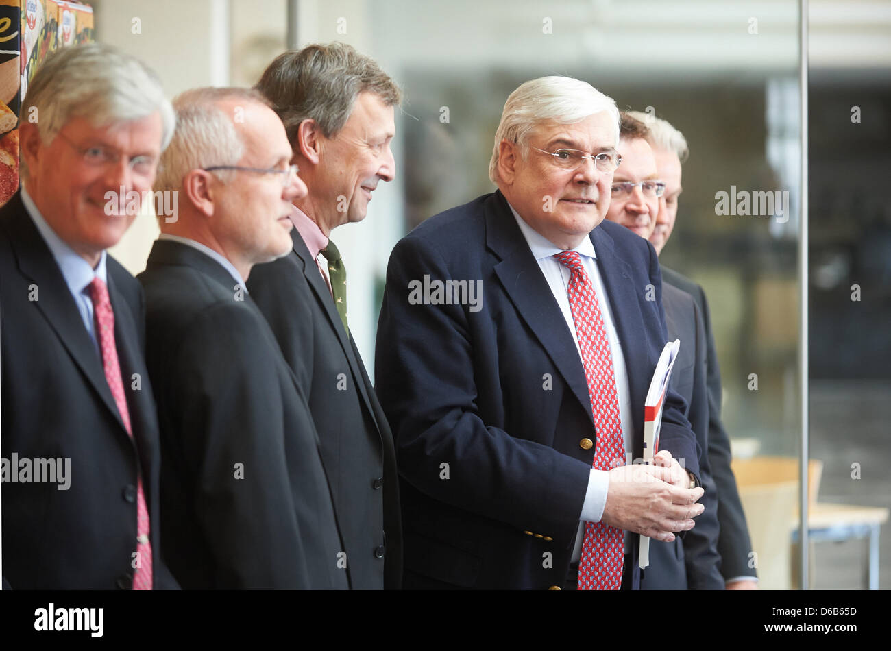 Richard Oetker (C), chairman of the board of Dr. Oetker Ltd. arrives