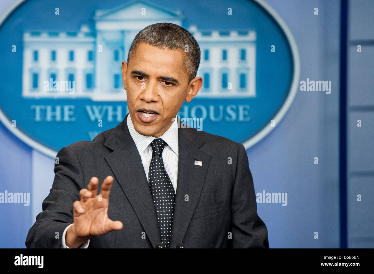 United States President Barack Obama breaks in on White House Press ...