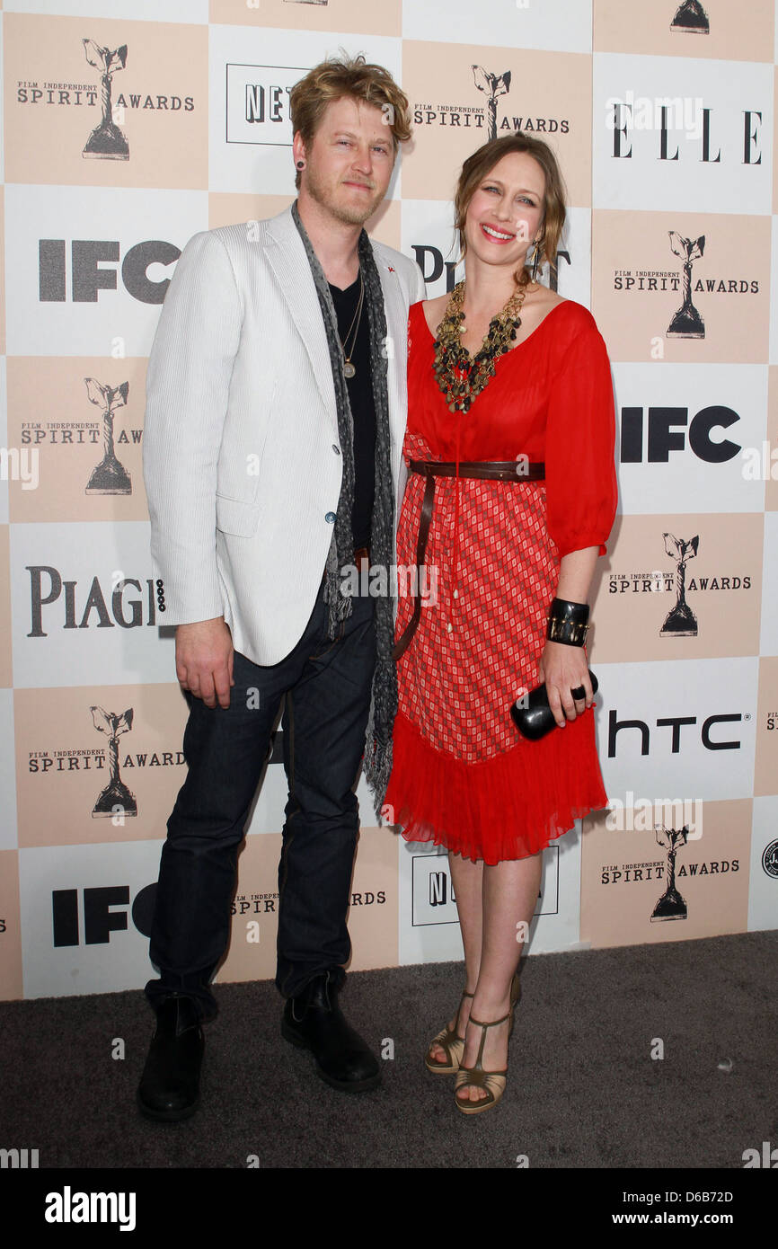 Renn Hawkey and Vera Farmiga The 2011 Film Independent Spirit awards held at Santa Monica Beach - Arrivals Los Angeles, Stock Photo