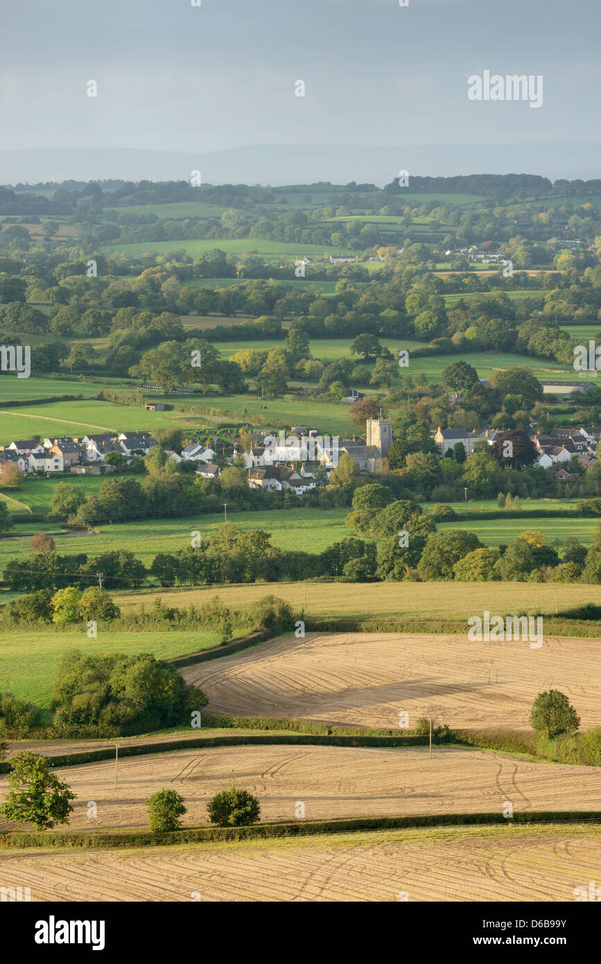 The village of Culmstock, Devon, on an autumn morning Stock Photo Alamy
