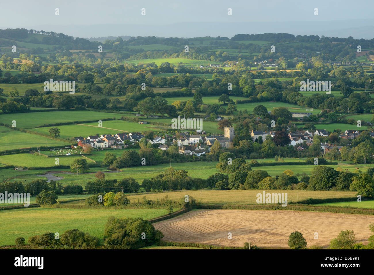 The village of Culmstock, Devon, on an autumn morning Stock Photo Alamy