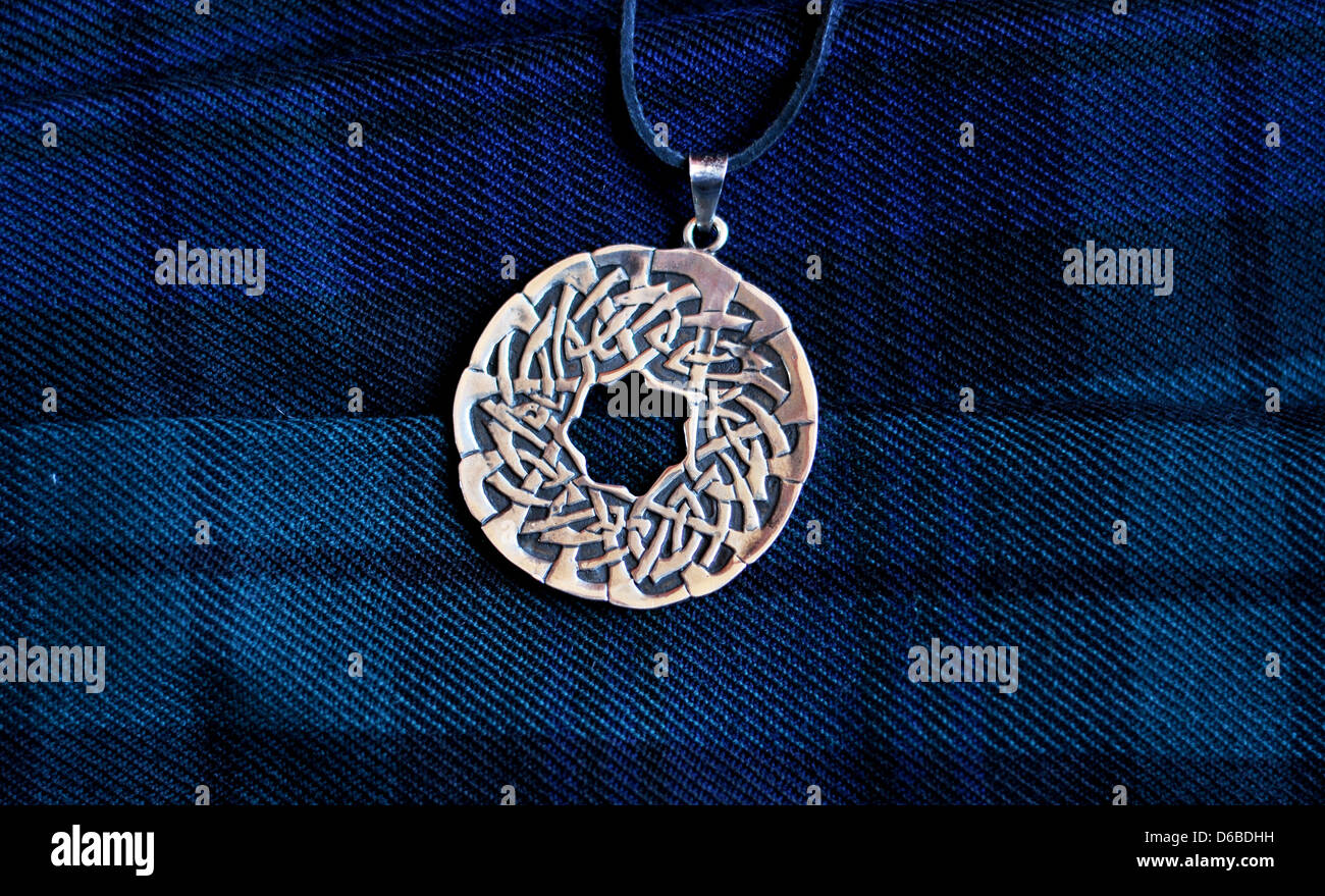 Scottish, Celtic design necklace, jewelery,silver Stock Photo