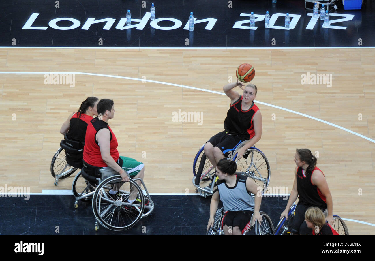 The women's wheelchair basketball team of Germany is seen during a