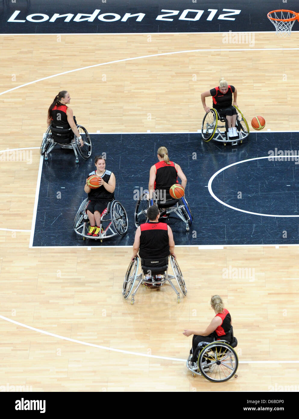 The women's wheelchair basketball team of Germany is seen during a