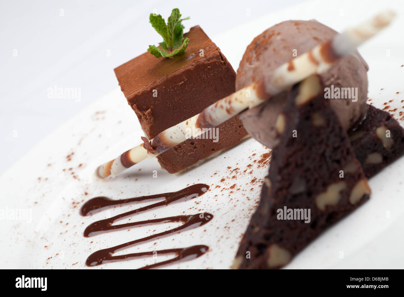 Assiette of Chocolate Dessert Stock Photo - Alamy