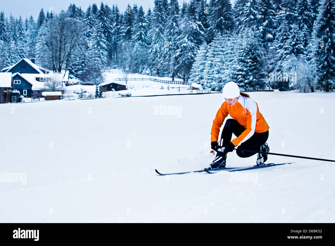 cross-country skiing Stock Photo