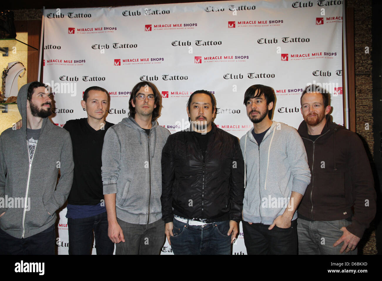Linkin Park Club Tattoo Inside Miracle Mile Shops hosts an autograph signing with Linkin Park at Planet Hollywood Resort and Stock Photo