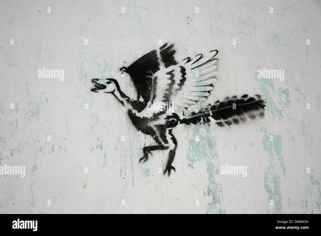 Graffito of an Archaeopteryx Stock Photo