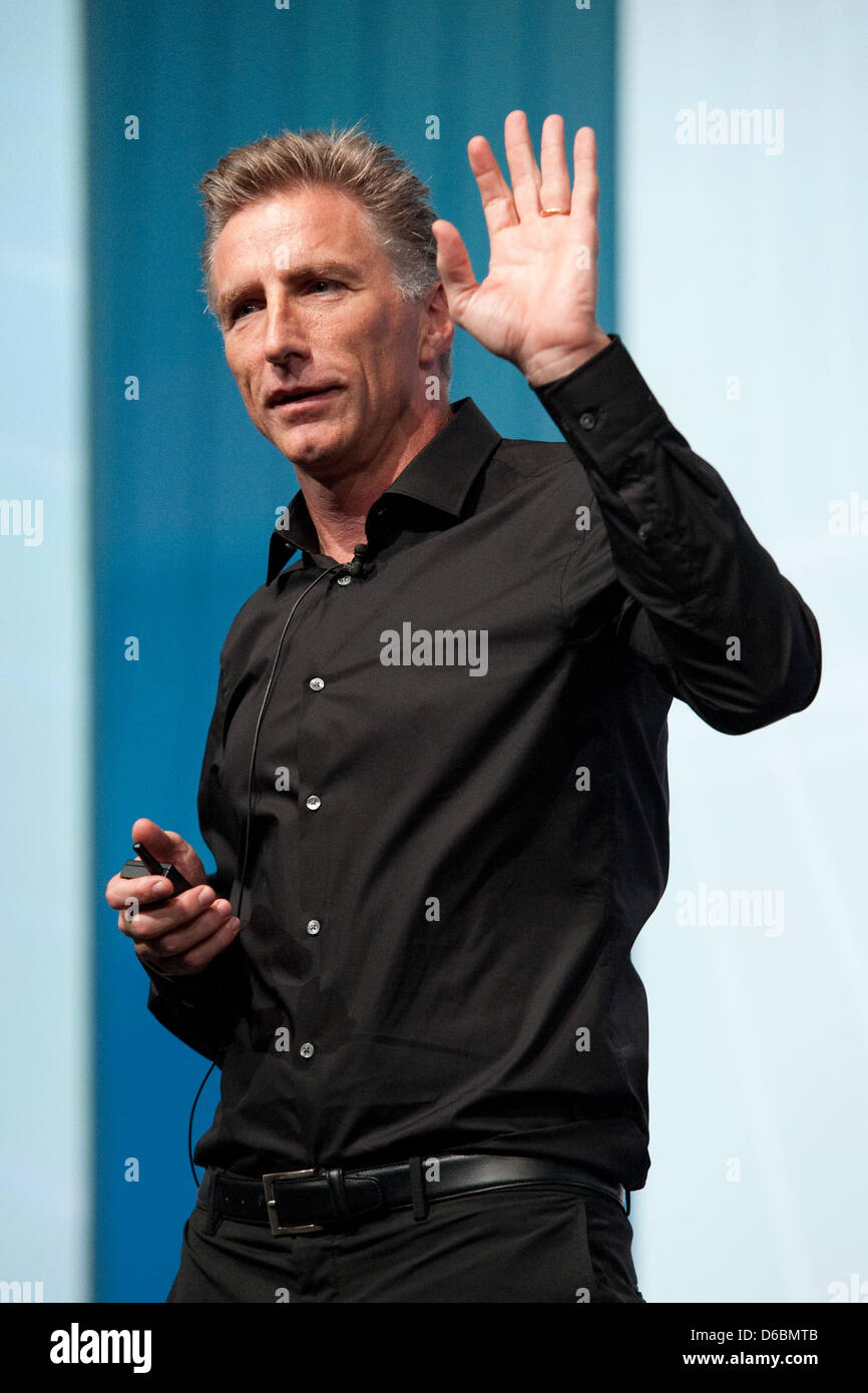 President of the Swiss company Logitech, Bracken P. Darrell, speaks at the  trade show for consumer electronics and home appliances IFA in Berlin,  Germany, 01 September 2012. Photo: Robert Schlesinger Stock Photo - Alamy