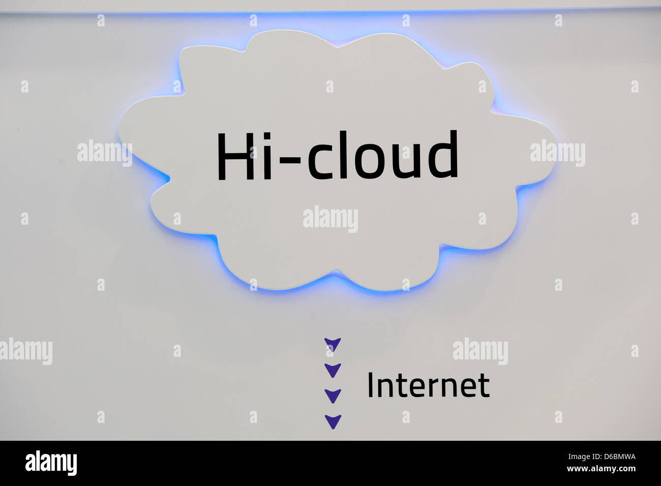 The lettering 'Hi-cloud' of the Chinese company 'Hisense' is seen at ...