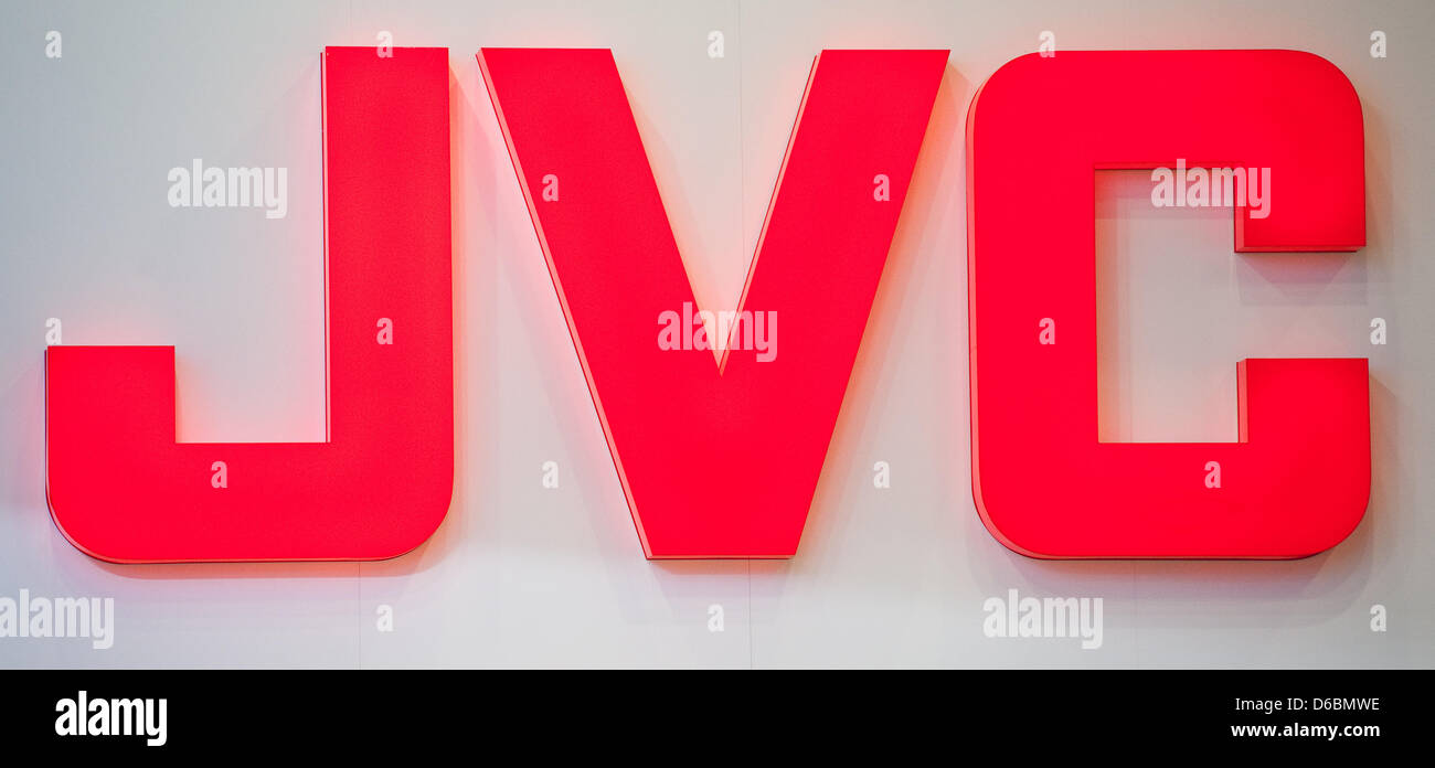 The logo of the Japanese company 'JVC' is seen at the trade show for  consumer electronics and home appliances IFA in Berlin, Germany, 30 August  2012. Photo: Robert Schlesinger Stock Photo - Alamy