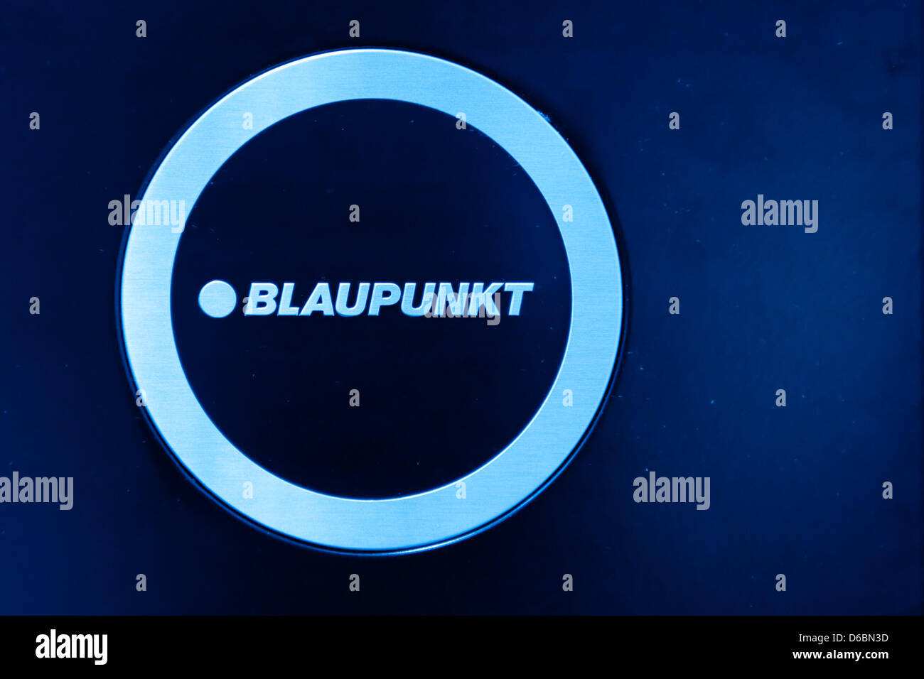 The logo of the German manufacturer of electronics equipment Blaupunkt is seen at the trade show for consumer electronics and home appliances IFA in Berlin, Germany, 01 September 2012. Photo: Robert Schlesinger Stock Photo
