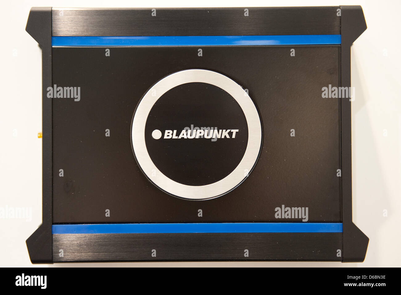 An amplifier of the German manufacturer of electronics equipment Blaupunkt is seen at the trade show for consumer electronics and home appliances IFA in Berlin, Germany, 01 September 2012. Photo: Robert Schlesinger Stock Photo