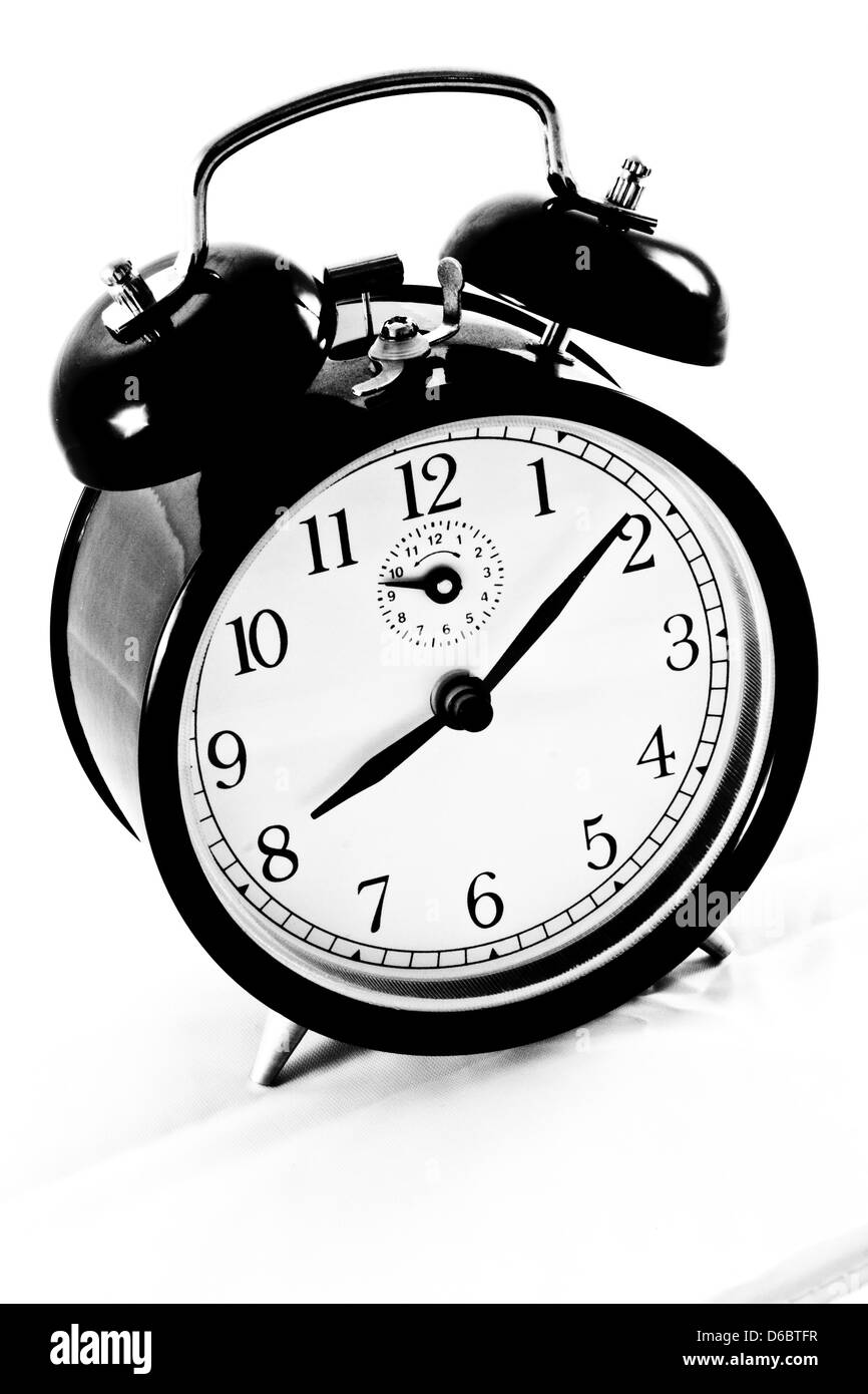 Alarm clock isolated on white Stock Photo Alamy
