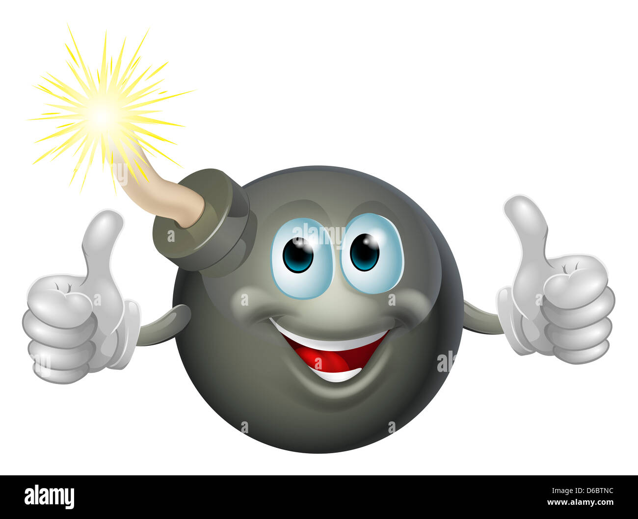 Drawing of a cartoon cherry bomb man smiling and giving a double thumbs
