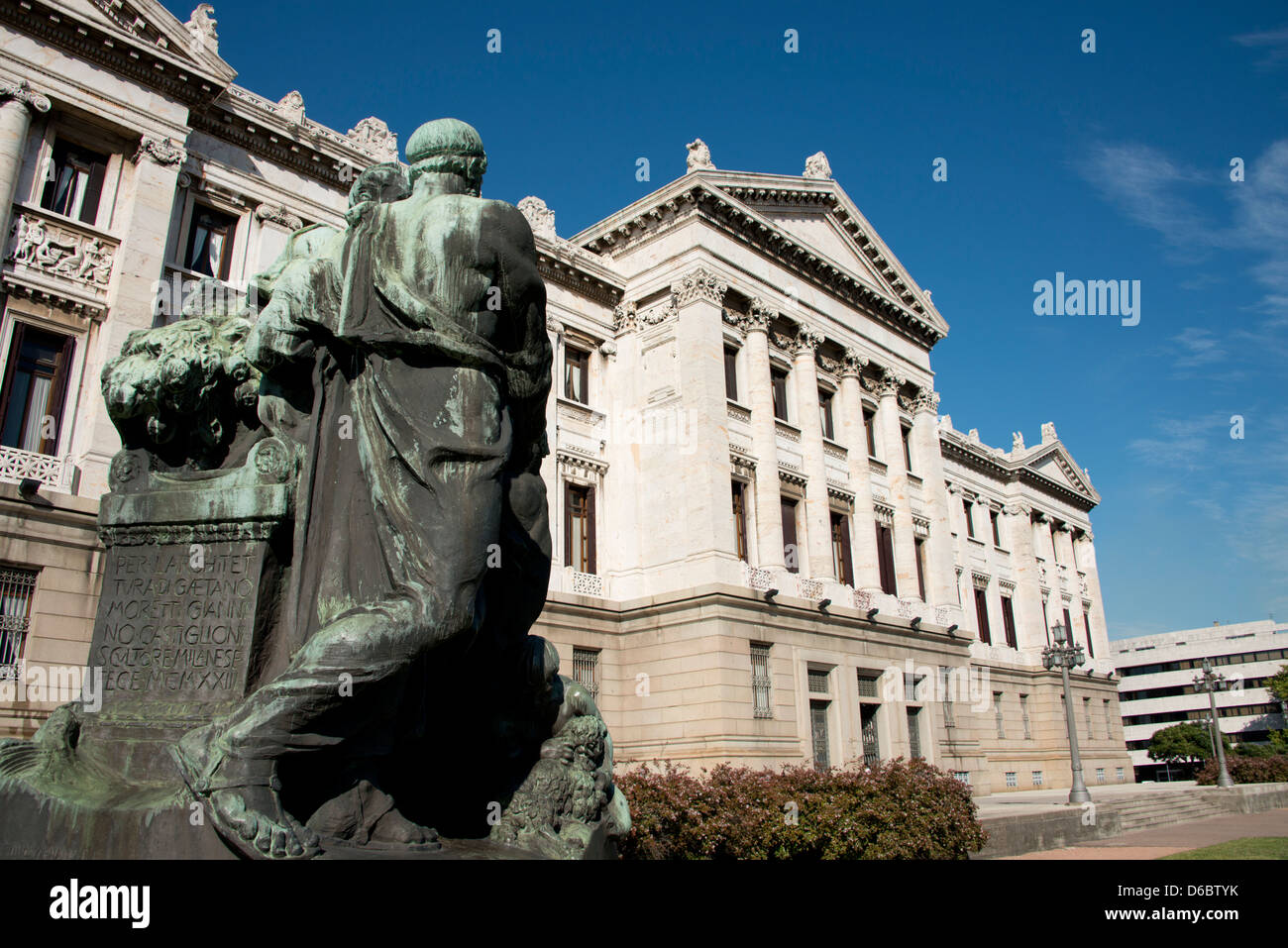Uruguay, Montevideo. Historic Legislative Palace, headquarters of the Uruguayan Parliament. Stock Photo