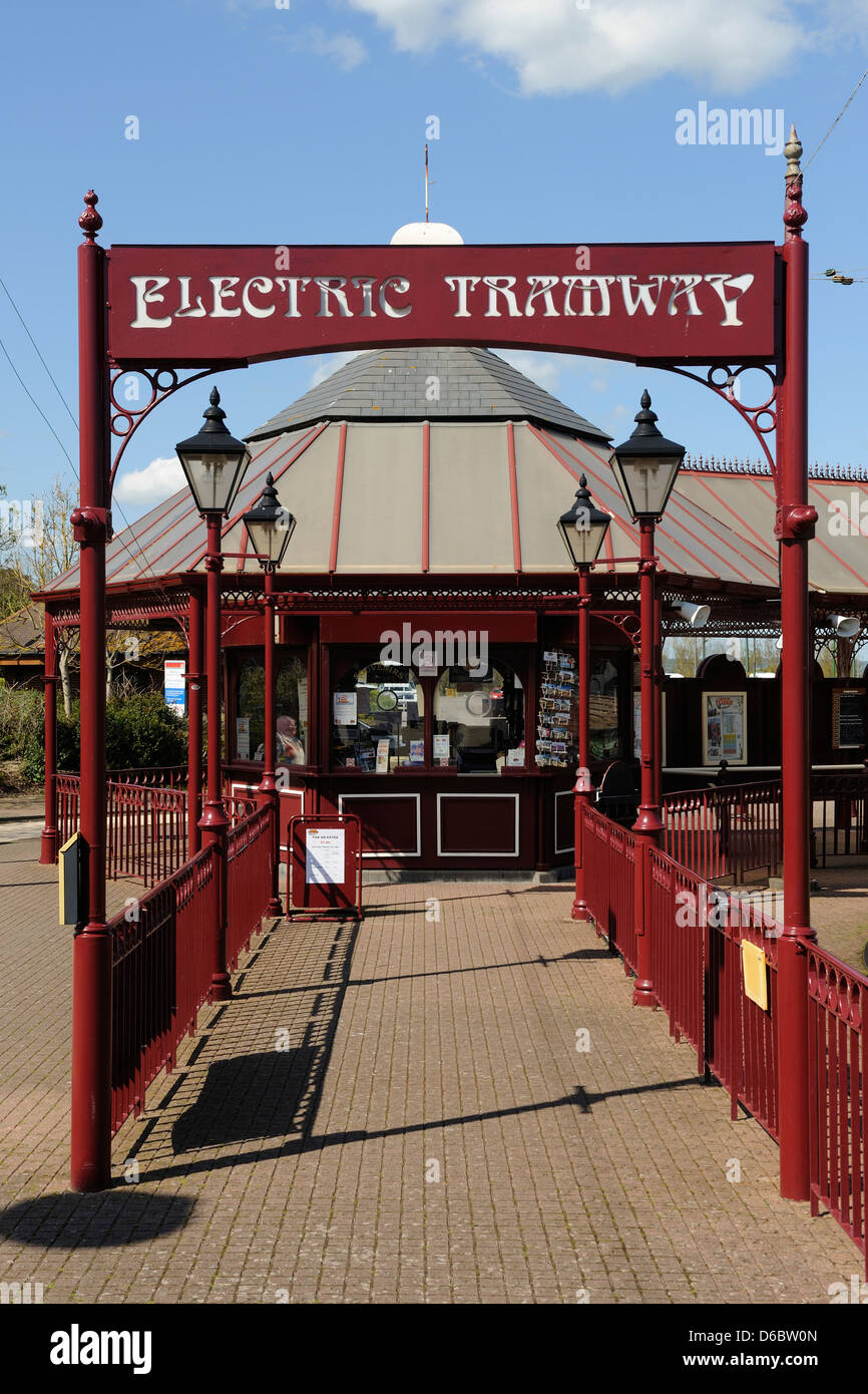 Entrance to the Electric Tramway at Seaton, East Devon, UK. Stock Photo