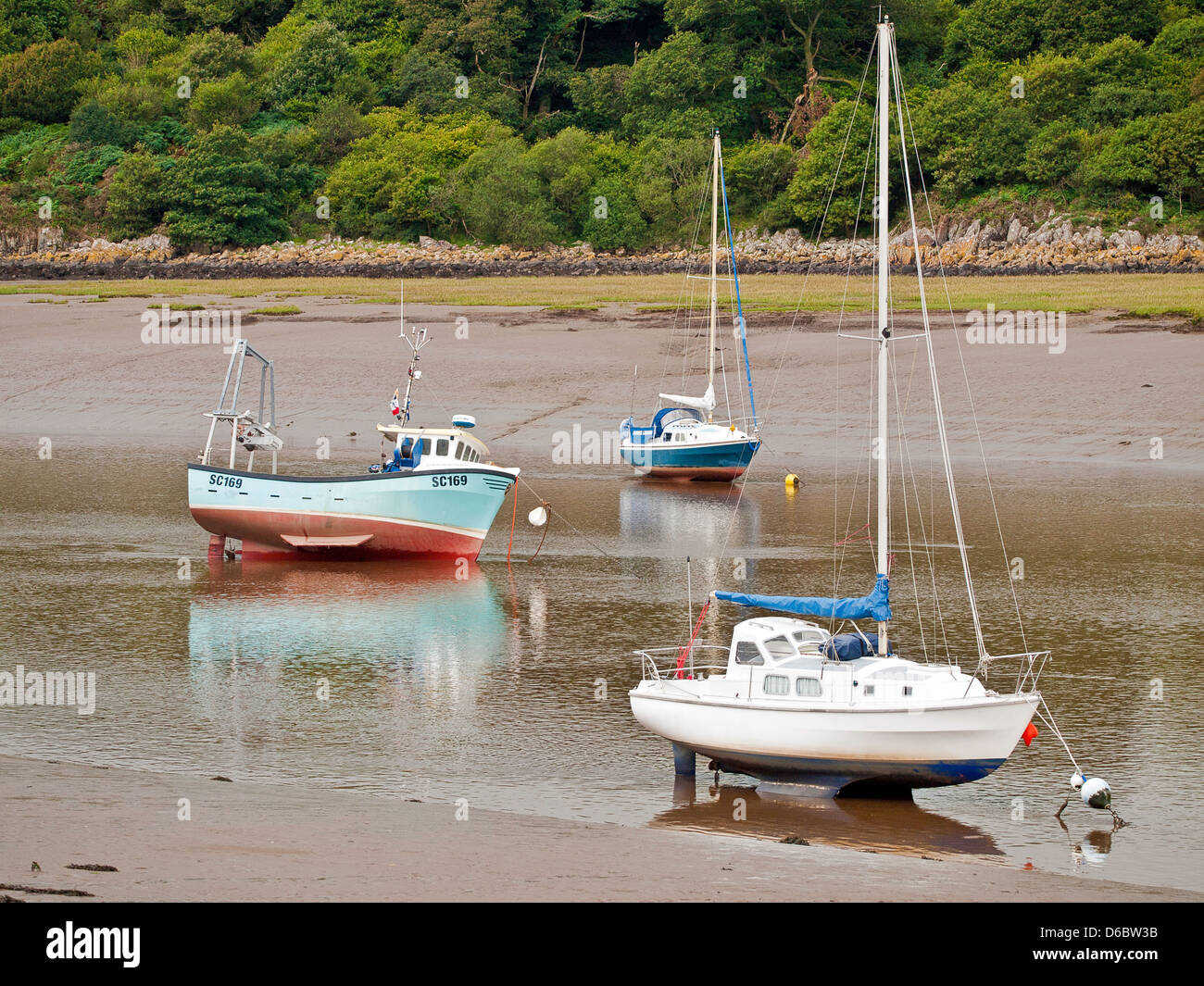 Sailing boats at Kippford, Dumfries and Galloway, Scotland Stock Photo