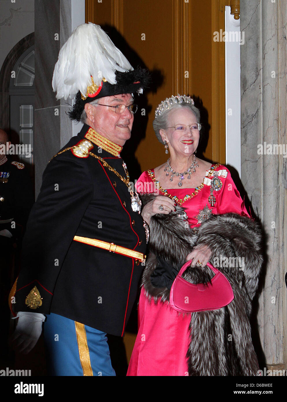 Danish Queen Margrethe and Prince Consort Henrik attend the annual New