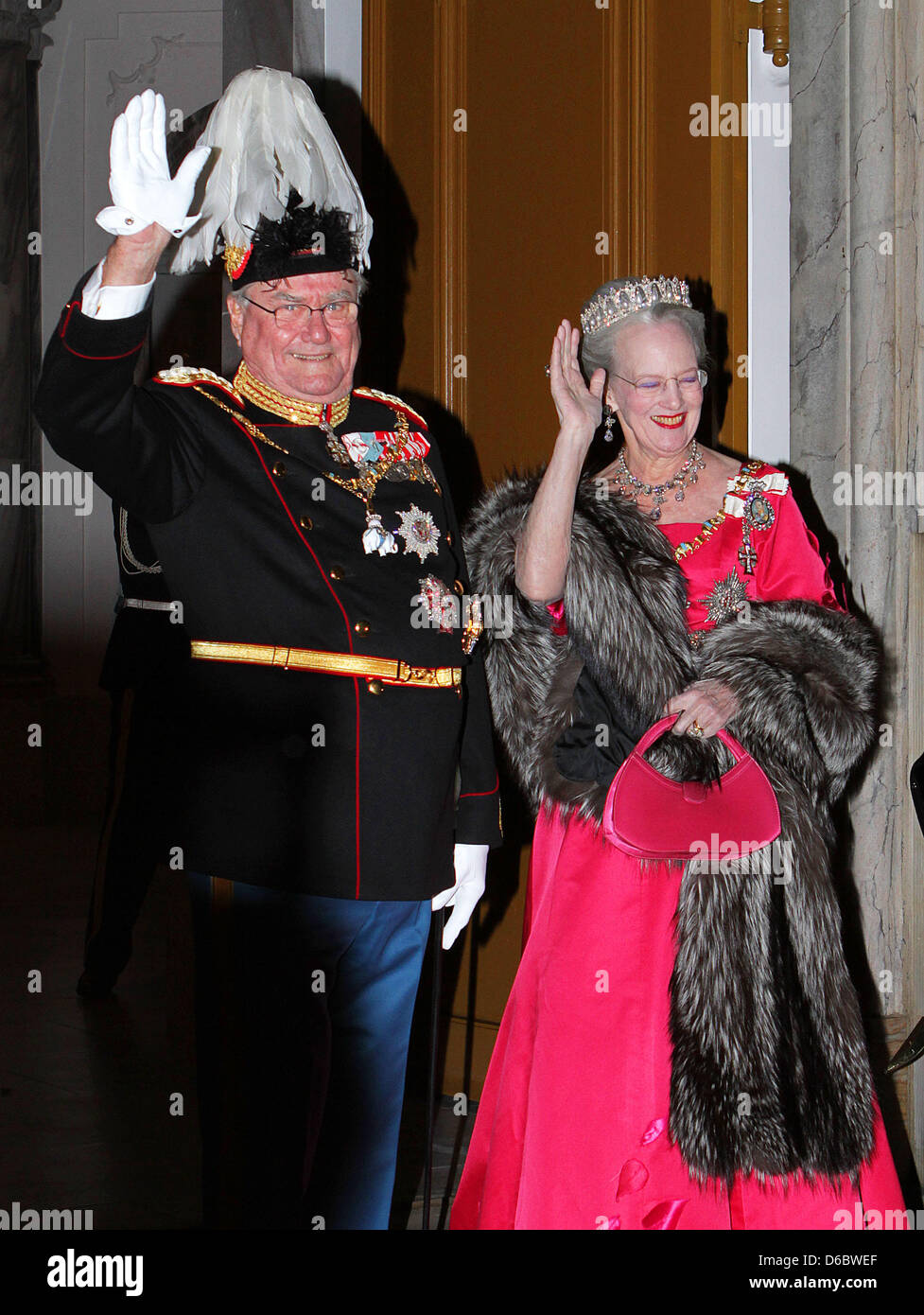 Danish Queen Margrethe and Prince Consort Henrik attend the annual New