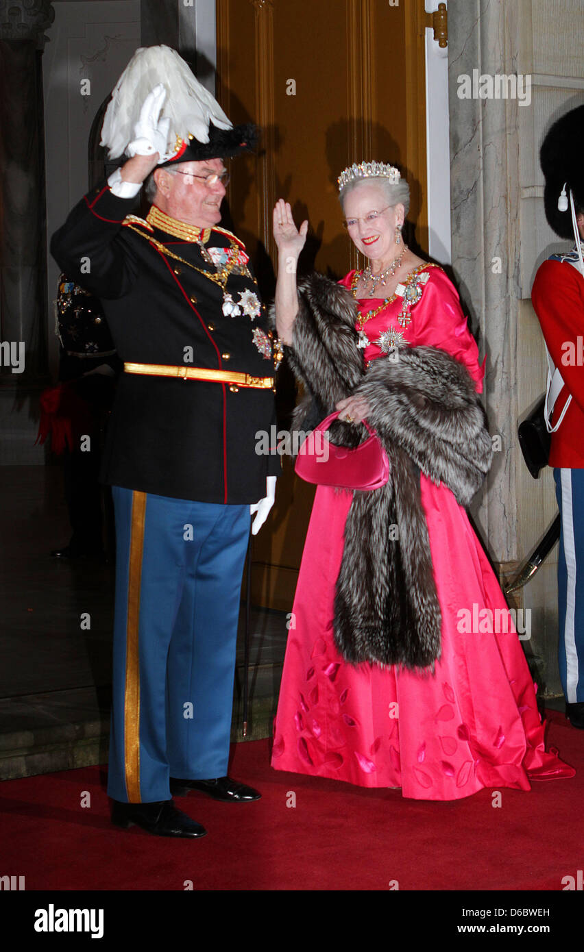 Danish Queen Margrethe and Prince Consort Henrik attend the annual New