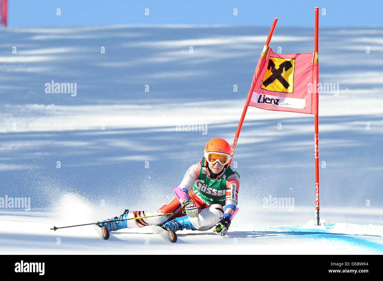 Polish skier Maryna Gasienica Daniel competes in the women's giant slalom of the FIS Ski World Cup Lienz 2011 at the world cup course Hochstein in Lienz, Austria, 28 December 2011. Photo: Revierfoto Stock Photo