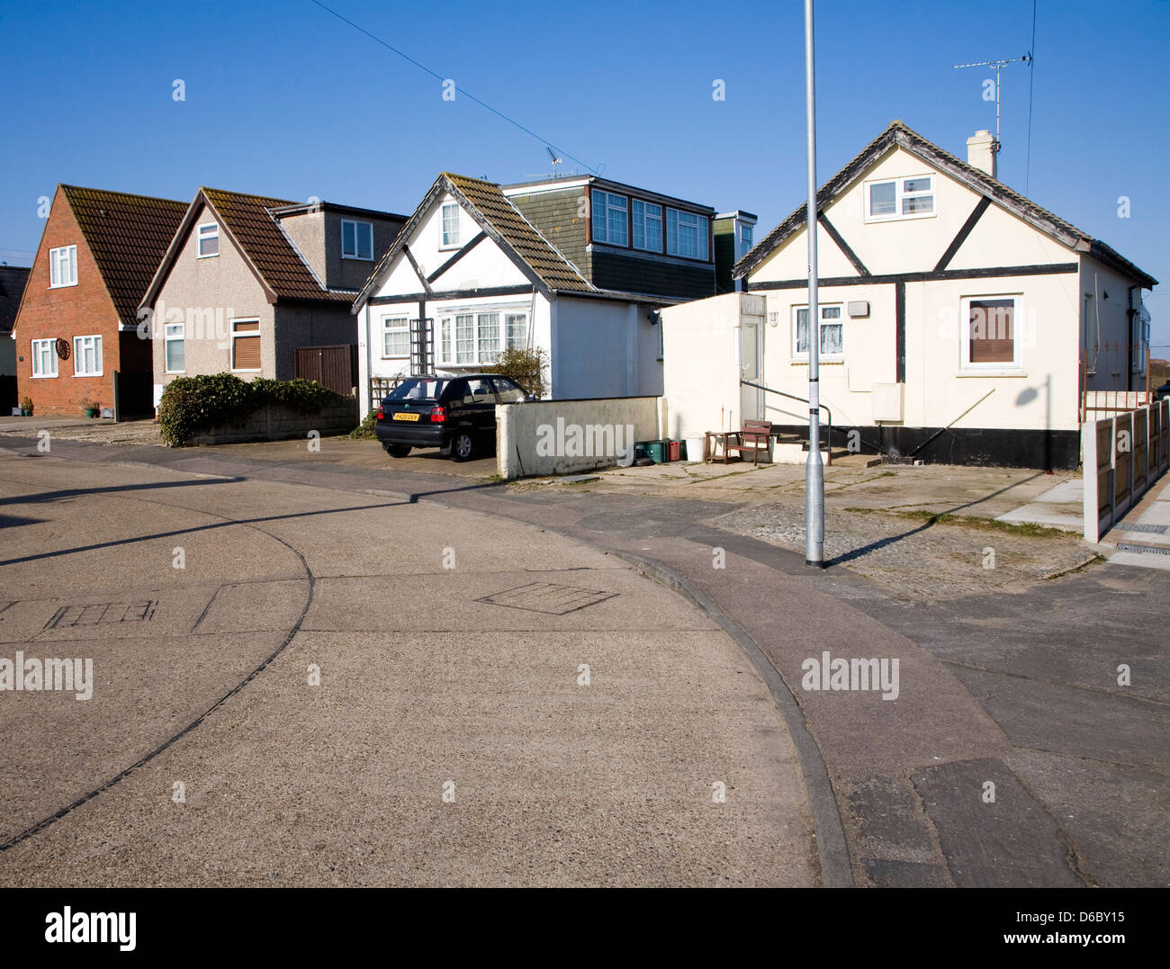 Private housing in Jaywick, Essex, England Stock Photo Alamy