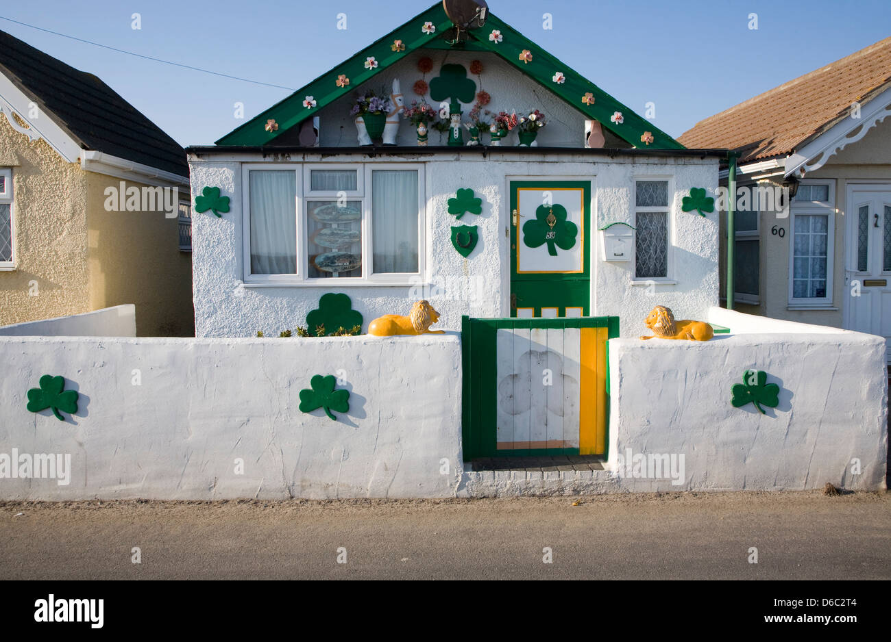 Irish themed property in Brooklands estate Jaywick, Essex, regarded as