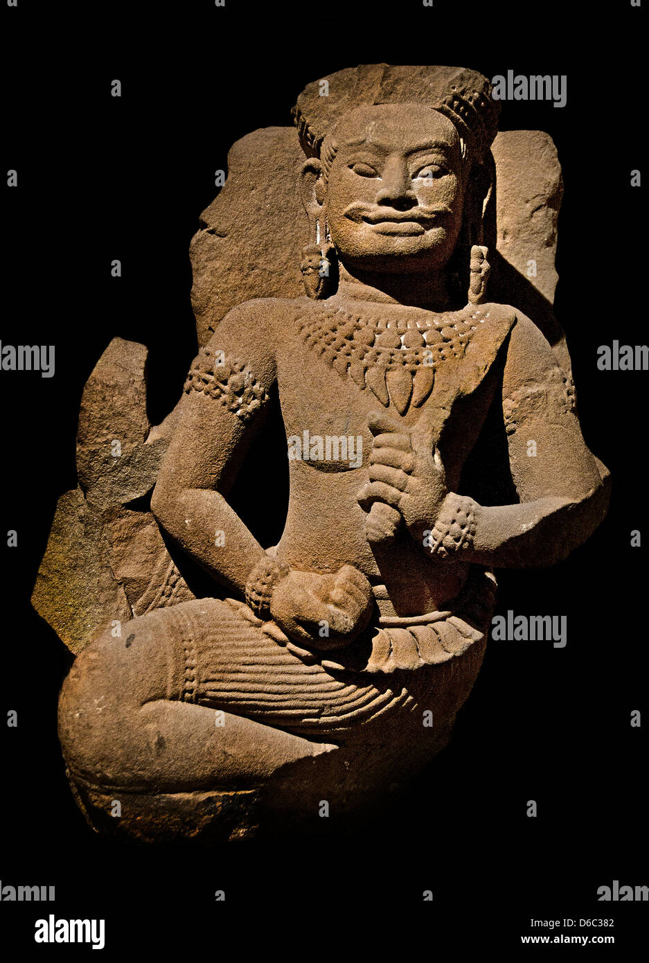 Visnu Angkor Thom pre Pithu 12-13  Century Cambodia Stock Photo