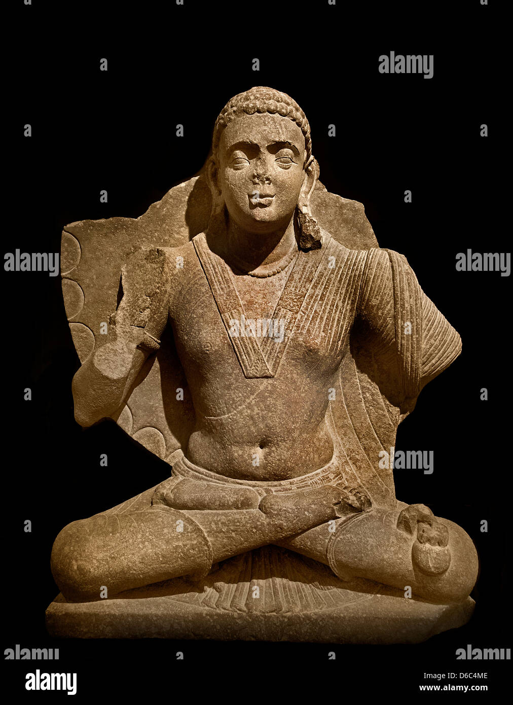 The Bodhisattva Maitreya  Mathura India Uttar Pradesh region 1 century Stock Photo