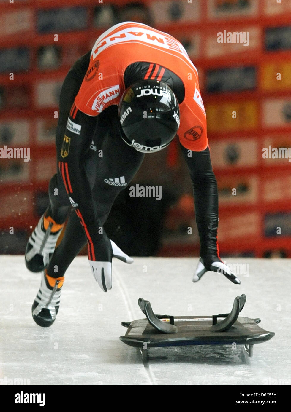 German Skeleton German skeleton pilot Alexander Kroeckel starts a run during the ...