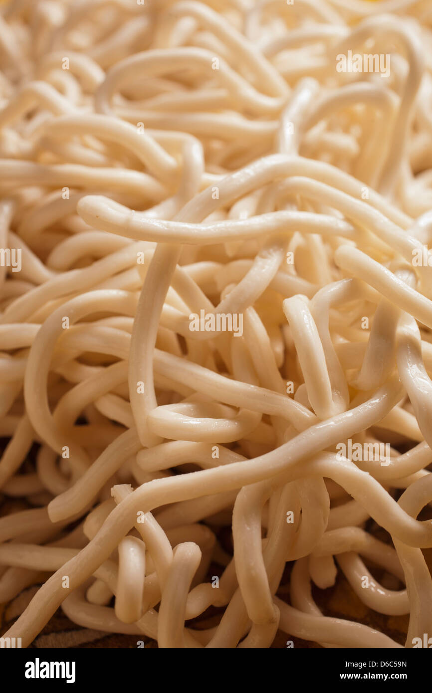 Fresh uncooked udon noodle Stock Photo Alamy