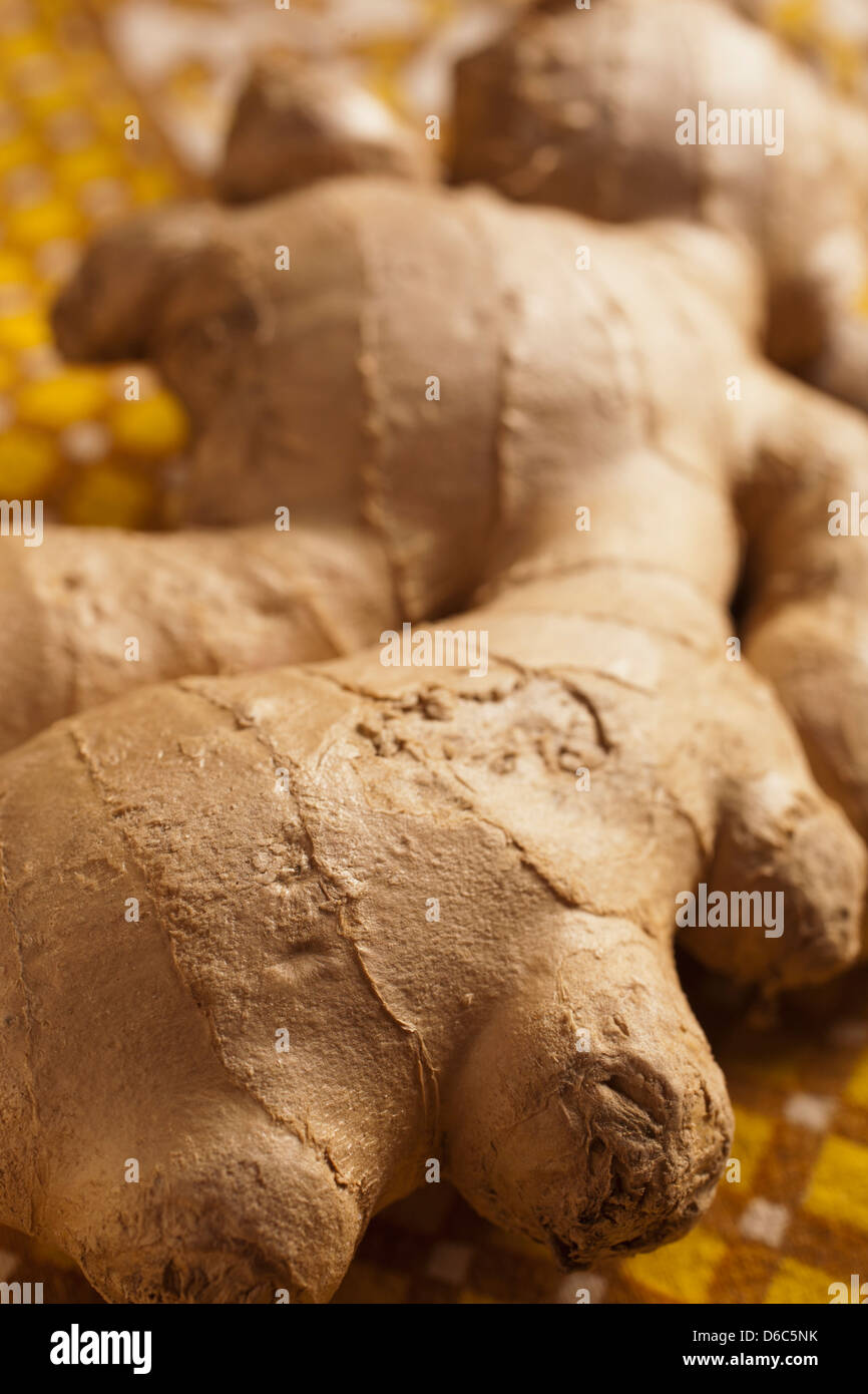Whole ginger root Stock Photo