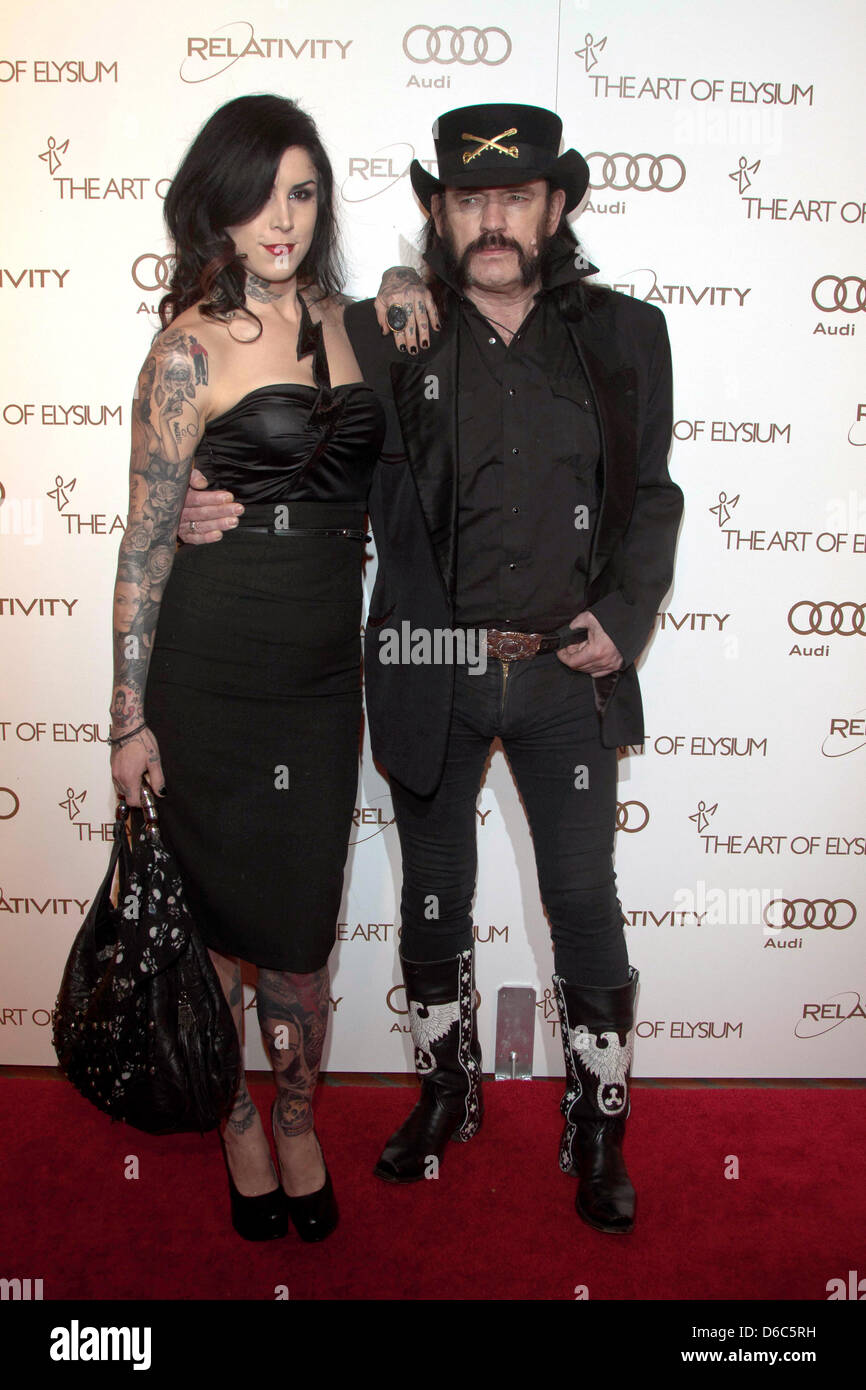 TV personality and tattoo artist Kat Von D and musician Lemmy Kilmister ...