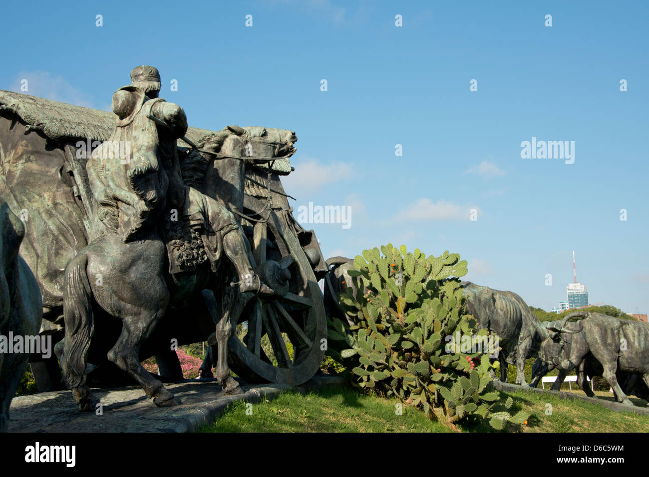 Uruguay, Montevideo, Battle Park (Parque Jose Battle y Ordonez). Famous sculpture, La Carreta. Stock Photo