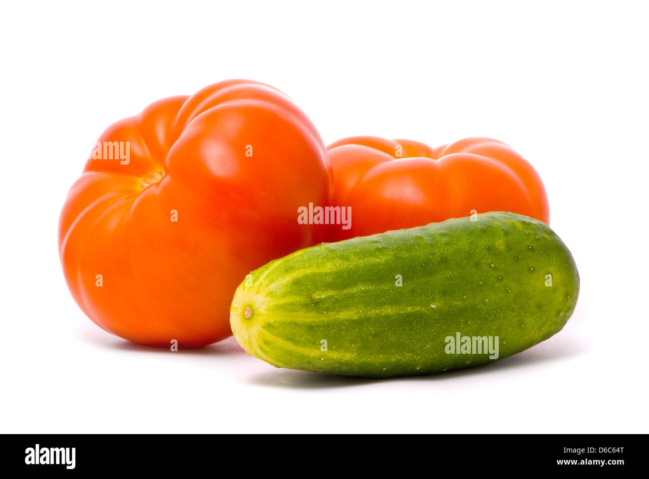 Fresh cucumber and tomato Stock Photo