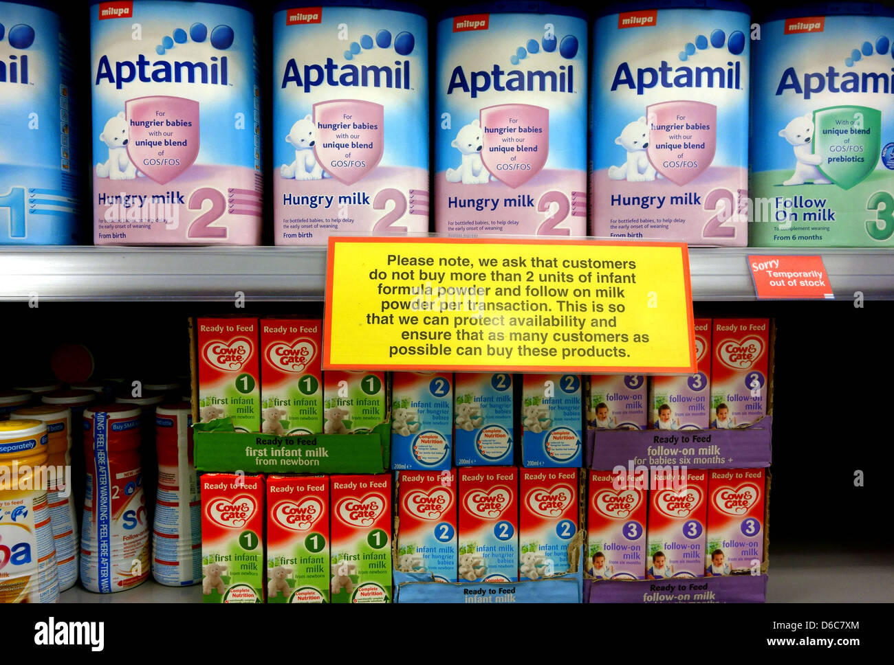 Baby milk rationed by British shops after surge in demand from China, London Stock Photo