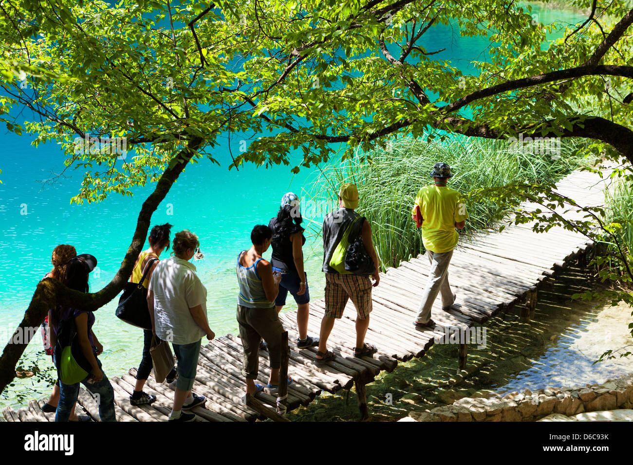 Discovering the Plitvice lakes Stock Photo