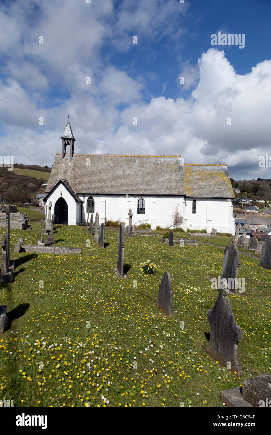 Coverack; St Peter's Church; The Lizard; Cornwall; UK Stock Photo